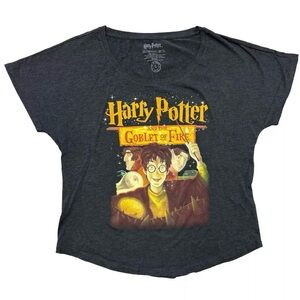 NWOT Harry Potter Grey Goblet of Fire Graphic‎ Short Sleeve Tee Large Basic